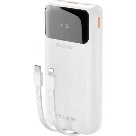 Dudao K15PRO 20000mAh 22,5W Hvid Powerbank