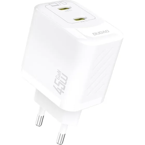 Dudao A28PEU 45W GaN 2x USB-C Hvid