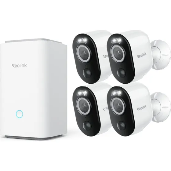 Reolink Home Hub med 4x Argus 3 Ultra-kamera, 4K, 8MP, Color Night Vision