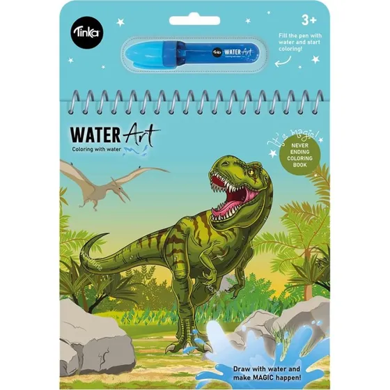 Tinka WATER ART DINOSAUR – Tegn med vand, genbrugbar tegnebog