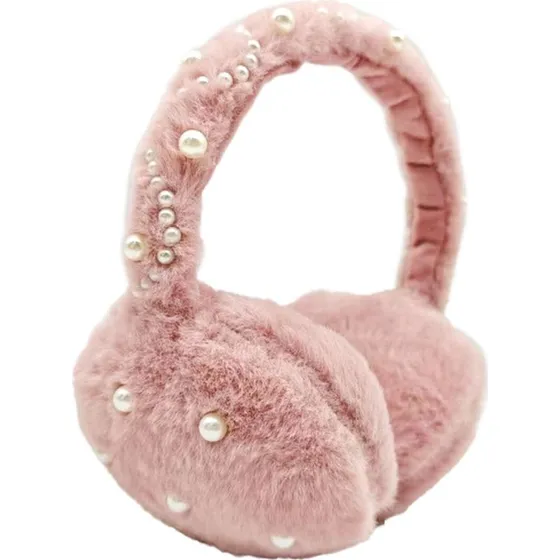 Tinka Ørevarmer Bamse med Perler - Rosa Plys