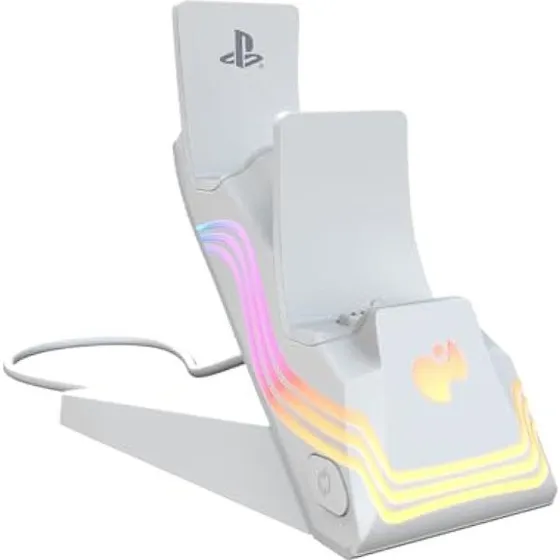 PDP Afterglow Wave Dual Charger Hvid til PS5