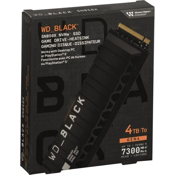 WD Black SN850X SSD 4TB NVMe M.2