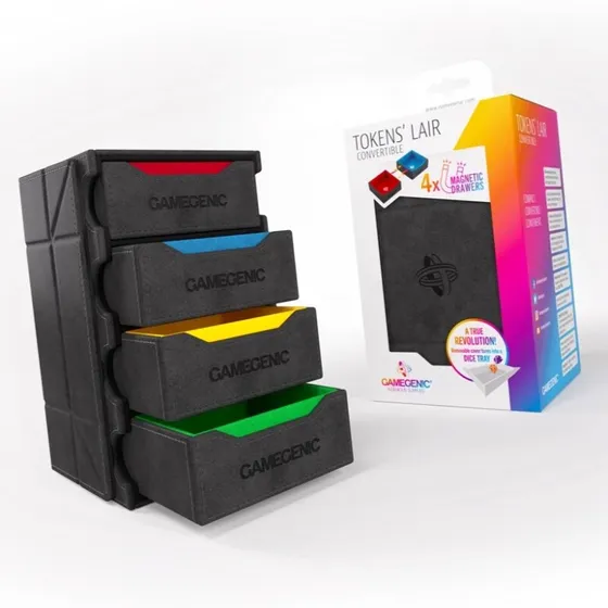 Gamegenic Tokens' Lair – Sort tokenboks med magnetiske skuffer