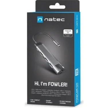 Natec Fowler Go USB-C Hub med HDMI, Ethernet & USB 3.0