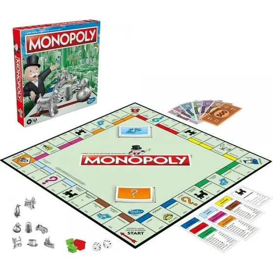 Hasbro Monopoly brætspil med opbevaringsbakke