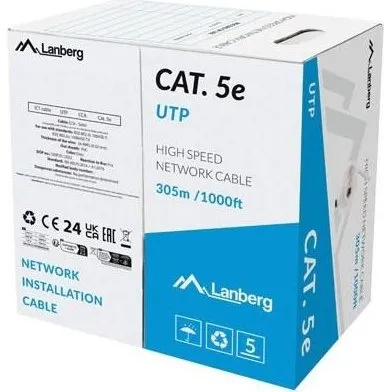 Lanberg Cat5e UTP 305 m grå bulkkabel