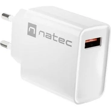 Natec Ribera USB-A 18 W vægoplader, hvid