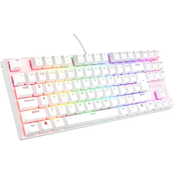 Genesis Thor 303 TKL Mekanisk Gaming Tastatur, Hvid, Outemu Peach Silent, RGB