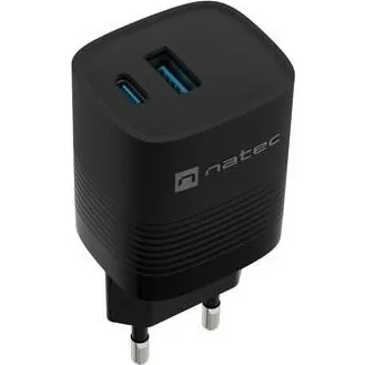 NATEC Ribera GaN USB-C + USB-A 30 W, sort