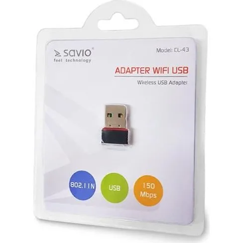 SAVIO CL-43 USB WiFi-adapter 150 Mbit/s