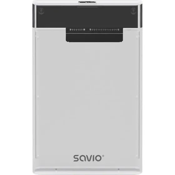 Savio AK-66 USB 3.0 SATA 6Gb/s 2.5" Ekstern Lagringspakning, Sort, Transparent