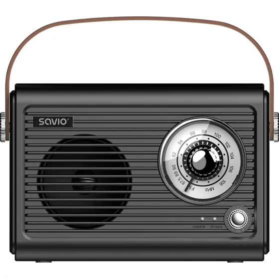 Savio RS-01 Radio - Bærbar, FM, Bluetooth, USB-C, Sort