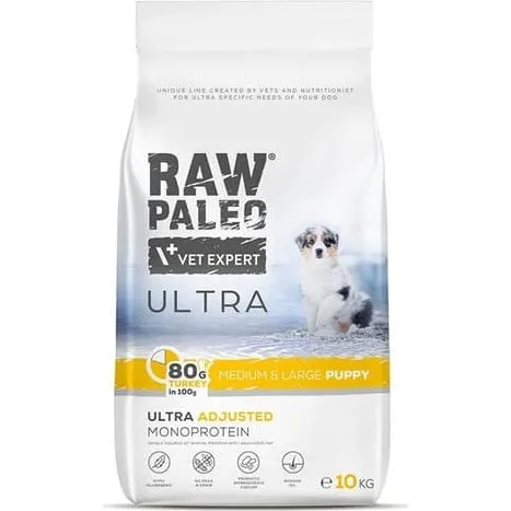 VetExpert Raw Paleo Ultra Kalkun M&L Hvalpe 10kg