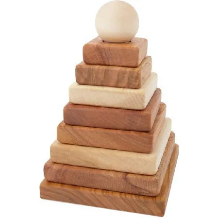 Wooden Story Kvadratisk træpyramide – natur