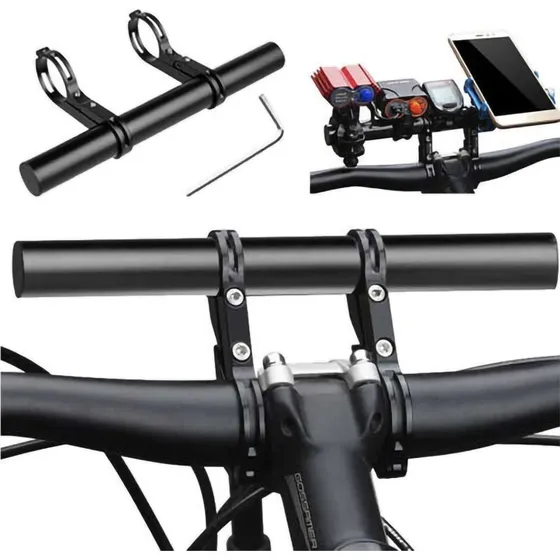 Styrforlænger til El-løbehjul & Cykel – Sort, 20 cm, Aluminium