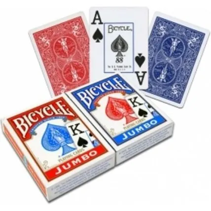 Bicycle Jumbo spillekort 2-pak (rød + blå, jumbo index)