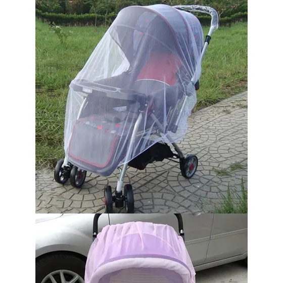 Myggenet til barnevogn, elastisk, 140 cm, hvid