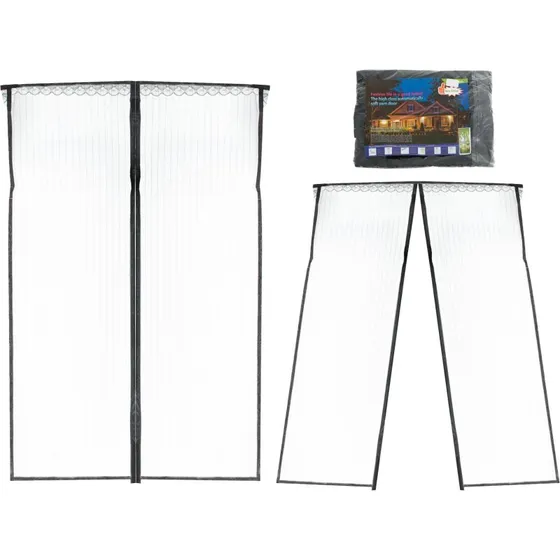 Myggenet til dør med magneter 110×220 cm, sort