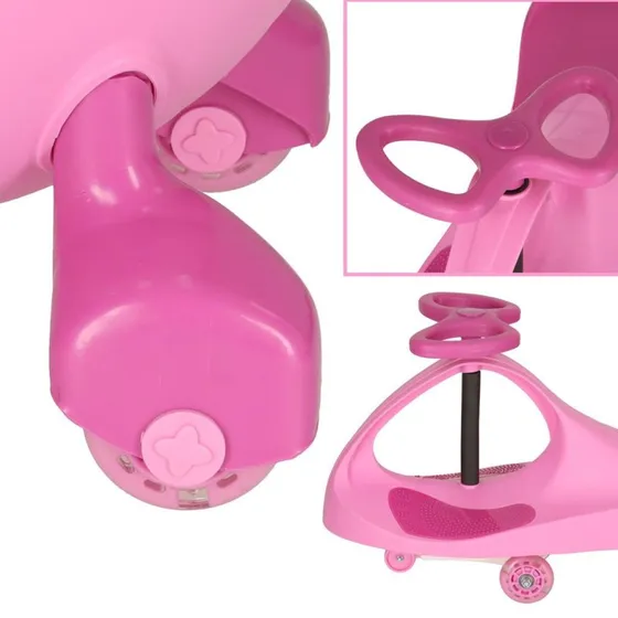 Gåbil med lysende LED-hjul – Pink