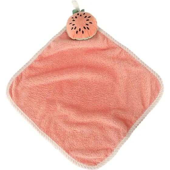 Børnehåndklæde 30x30 cm pink med vandmelon