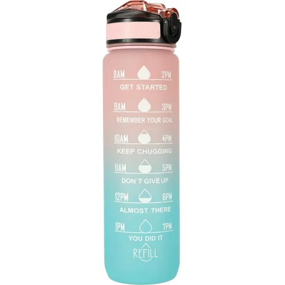 Drikkedunk 1 l med sugerør pink og blå (Tritan)
