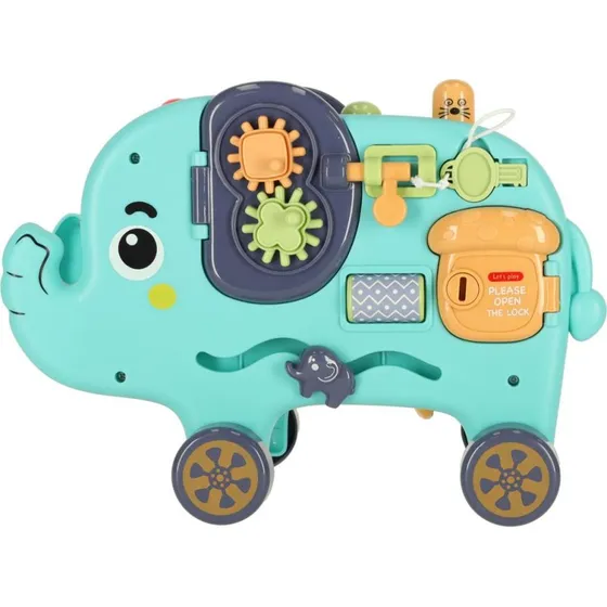 Montessori Elefant med Hammer – Sorterings- og Hammeraktivitet, 26 cm