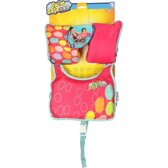 Bestway Swim Safe Svømmevest med ærmer, pink (36 år, 19-30 kg)