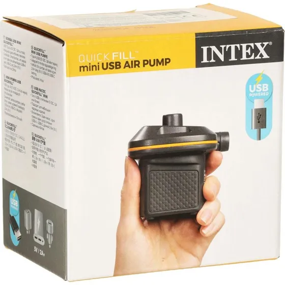 Intex Elektrisk Luftpumpe USB 5V med 2 Mundstykker