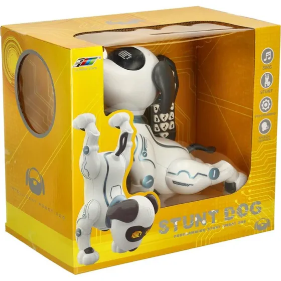 Fjernstyret robot-hund med tricks, sang og stemmestyring