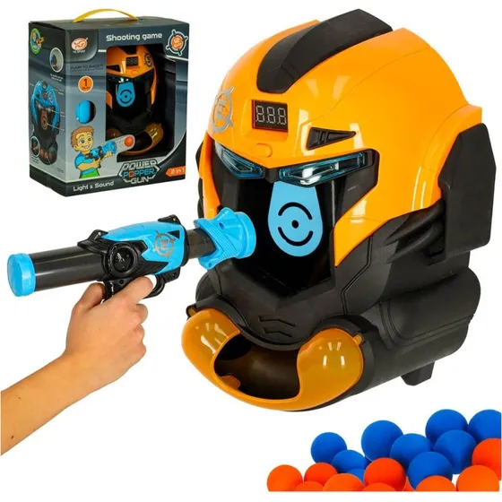 Skydespil Målrobot med Helm og Pistol – Arcade-oplevelse for børn fra 3 år