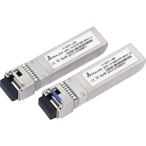 Extralink SFP+ 10G WDM 1270/1330 nm, SM, 20 km, LC, par (til HP/Aruba)
