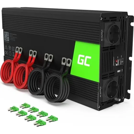 Green Cell INV20 24V til 230V 4000W strøminverter, sort