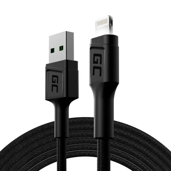 Green Cell GC Ray Lightning-kabel 2 m Sort