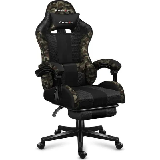 Huzaro Force 4.7 Camo Mesh Gaming Chair – Ergonomisk Gamerstol med Fodstøtte