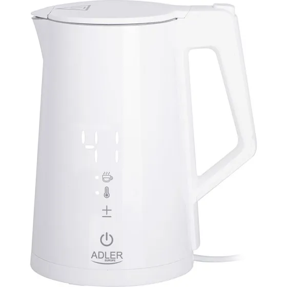 Adler Elkedel 1,7 liter med LED-display, hvid