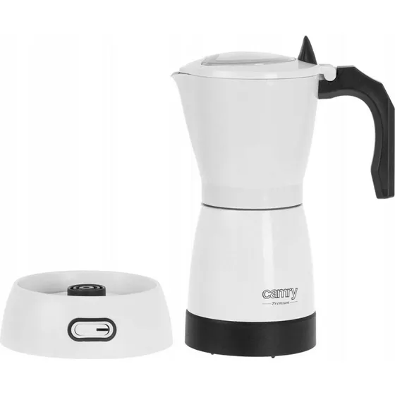 Camry CR 4415W Electric Moka Kaffemaskine, 480W, Hvid (6 kopper)