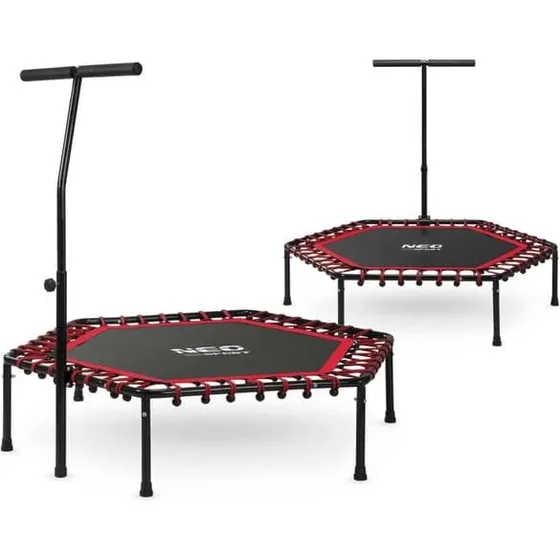 Neo-Sport Fitness Trampolin 127 cm Rødt med Håndtag