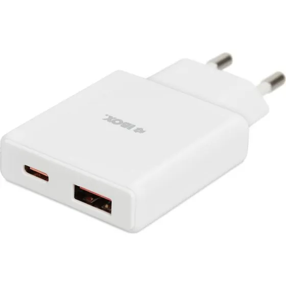 iBOX ILUC43W Vægoplader USB+USBC 2Port 60W, hvid