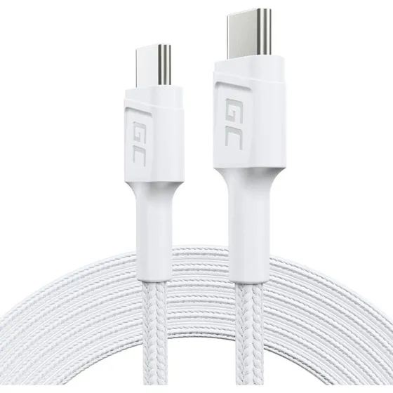 Green Cell USB-C kabel 2 m, hvid, 60 W, USB 3.2 Gen 1