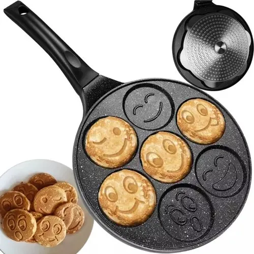 Emoji Pande til Æg & Pandekage – Smiley Design, 20 cm, Stål