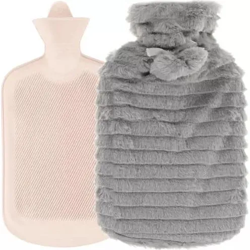 Fluffy 2L varmeflaske med plys etui