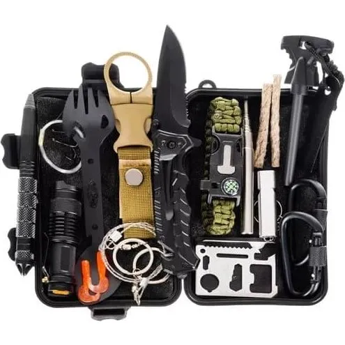 Ultimativt 32-i-1 Camping Survival Kit med vandtæt opbevaring