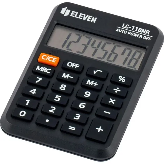 Berlingo ELEVEN LC110NR 8-cifret Solcellelommeregner, Sort