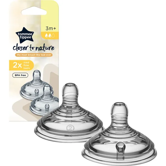 Tommee Tippee Closer to Nature Flaskesut 3+ mdr. Medium (2 stk)