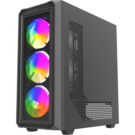 Savio Noctis Glass RGB Cube, Mid Tower, Sort