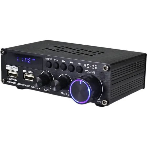 BlitzWolf AS-22 45W Bluetooth 5.0 Lydforstærker med Fjernbetjening, Sort
