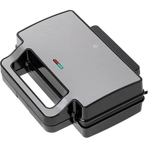 Adler AD3073 Sandwich Maker 2 i 1, sølv/sort