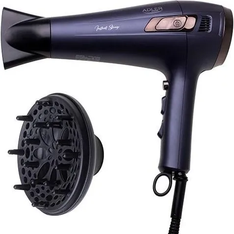 Adler AD 2273 Hårtørrer med Ionisk Funktion, 2400W, Lilla/Sort