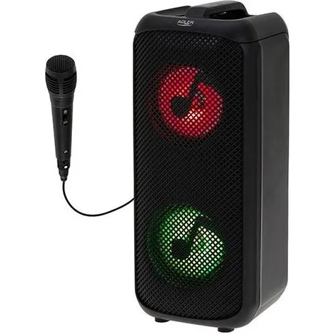 Adler AD 1903 Bluetooth-højtaler med LED-lys, 2x5W, sort